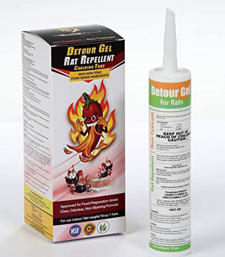 DETOUR Gel for Rats Professional Grade Rat Mice Repellent 10 oz Caulking Tube NSFApproved