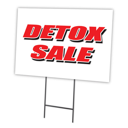 DETOX SALE 12"x16" Yard Sign & Stake | Advertise Your Business | Stake Included Image On Front Only | Made in The USA