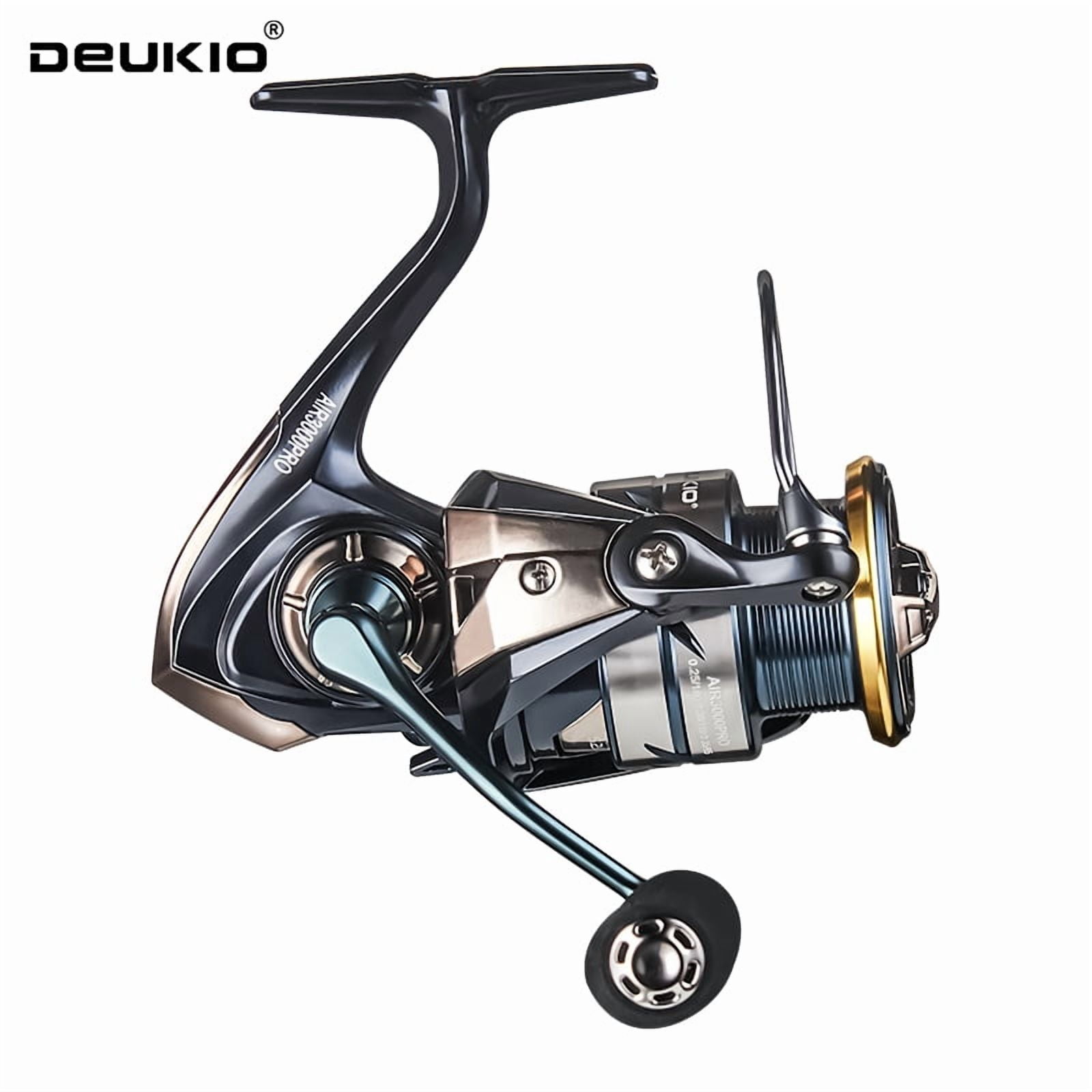 DEUKIO 2024 New Fishing Reel 5.2:1 MAX Drag Power 18lbs Aluminum Spool Fish Alarm Spinning Reel for Saltwater Freshwater