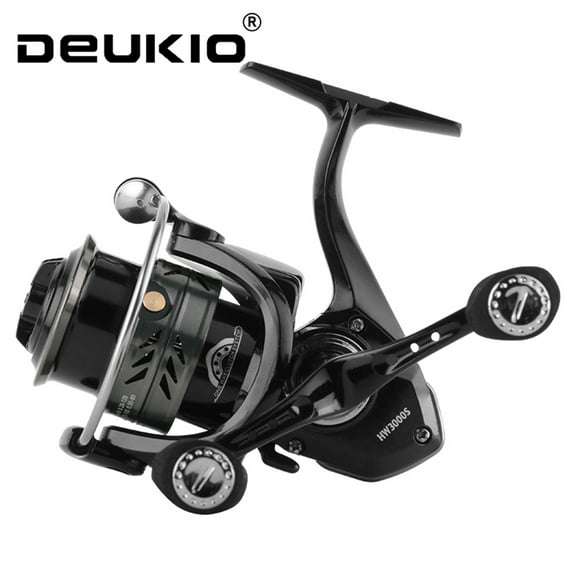 DEUKIO Dual-Handle Spinning Fishing Reel 5+1Bb Metal Line Spool Aluminum Body Ideal For Freshwater Lure Fishing Reel