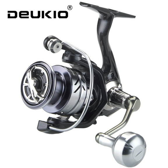 DEUKIO New Upgrade DA IIMAX Spinning Reel No-gap MAX Drag Power 15KG Speed Ratio 5.2:1 Bearing 3+1BB Metal Ball Grip Spool