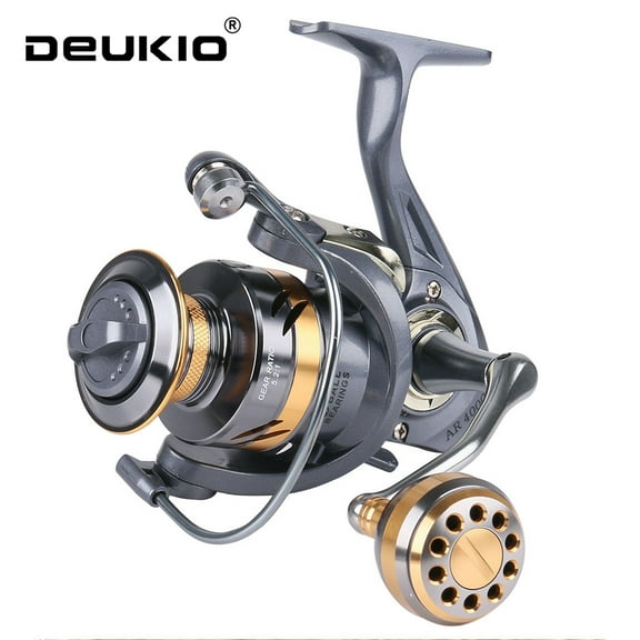 DEUKIO Spinning Fishing Reel AR2000-7000 Speed Ratio 5.2:1 Bearing 2BB Metal Spool Foldable Rocker Arm Fishing Tool