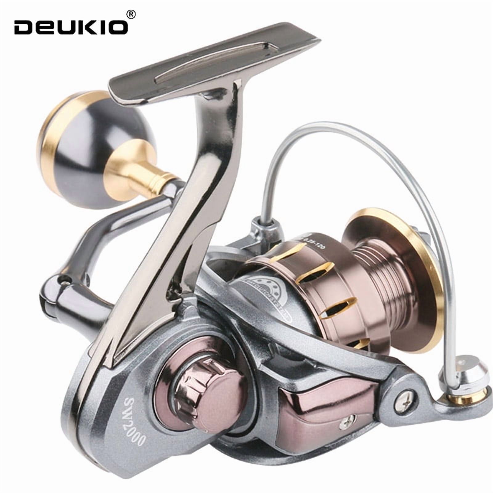 DEUKIO Spinning Reel SW2000-7000 Metal Bearing 4+1BB Metal Body Rocker Grip High Quality Fishing Reel Saltwater Freshwater