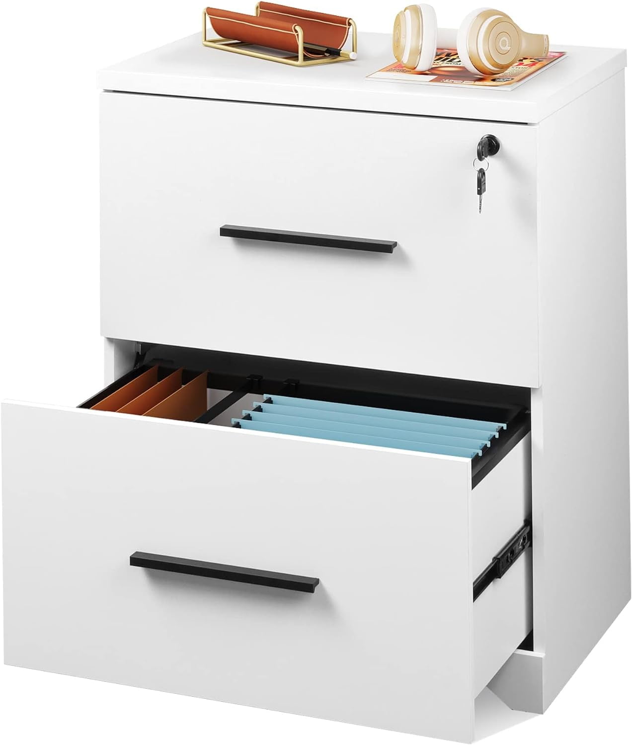 DEVAISE 2Drawer Wood Lateral File with Lock for Office Home