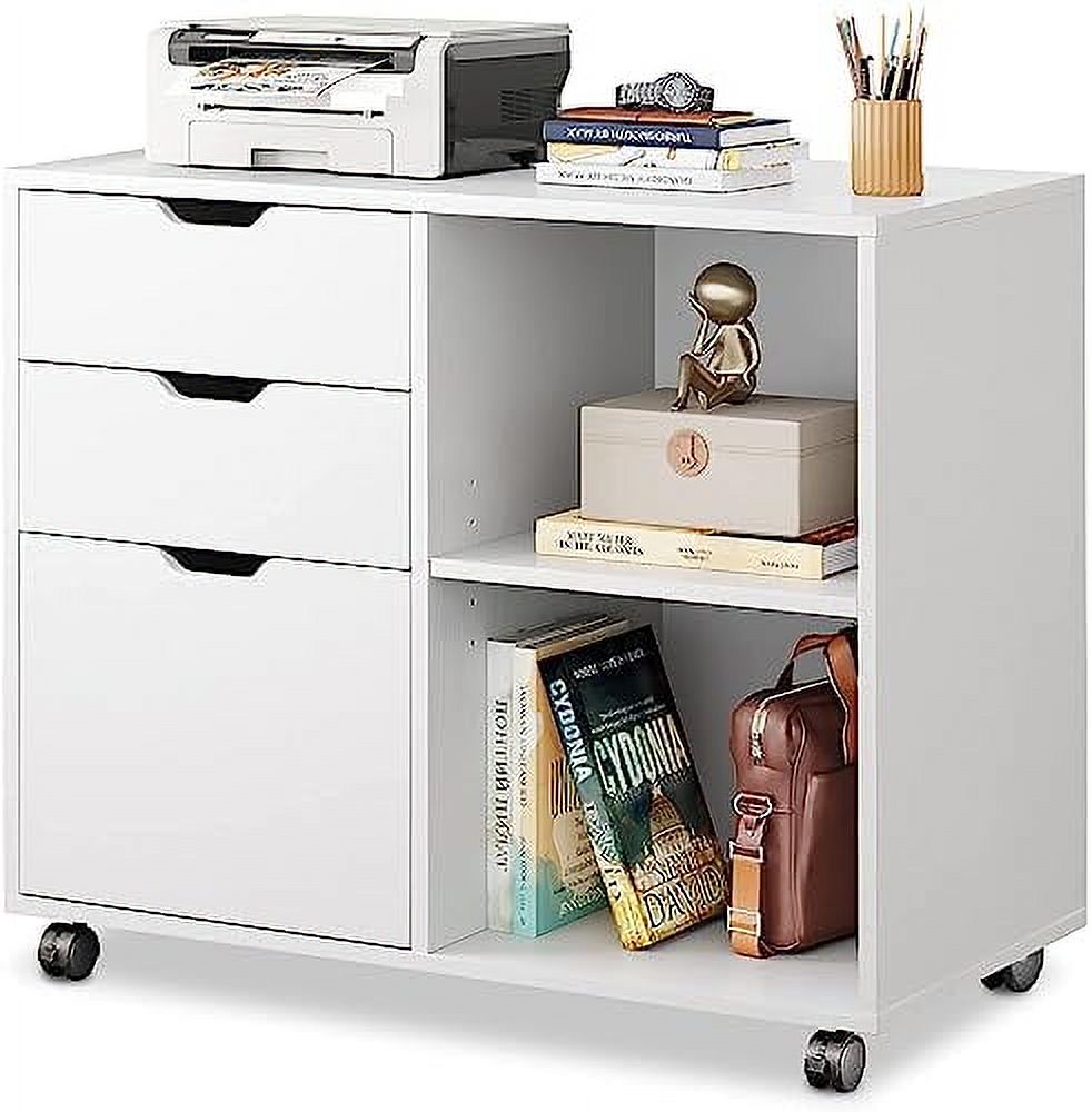 DEVAISE 3-Drawer Wood File Cabinet, Mobile Lateral Filing Cabinet ...