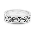 thumbnail image 1 of DEVATA Sterling Silver 925 Bali Borobudur Byzantine 7mm Band Ring Women Men BYM3127 (Size 08), 1 of 4