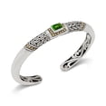 thumbnail image 1 of Sterling Silver 925 and 18K Gold with Peridot Birthstone DEVATA Bali Filigree Cuff Bracelet DHK3125PE (Size M), 1 of 5