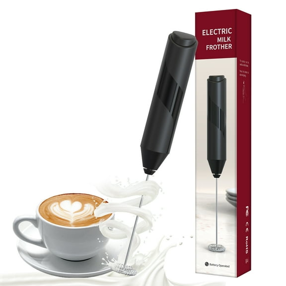 DEVENTORZ Handheld Milk Frother, Coffer Frother Handheld, Drink Mixer Electric Whisk Milk Coffer Foam Maker, Black