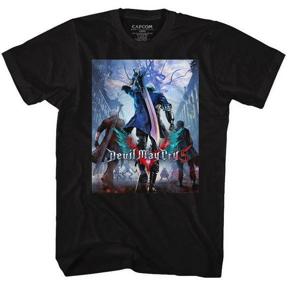Devil May Cry Three Dudes Black Adult T-Shirt