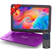DEVINC 17.9inch Portable DVD Player, 15.6 Swivel Screen, Built-in Rechargeable Battery Car DVD Player for Kids, Support CD/DVD/SD Card/USB/Connect TV, Remote Control