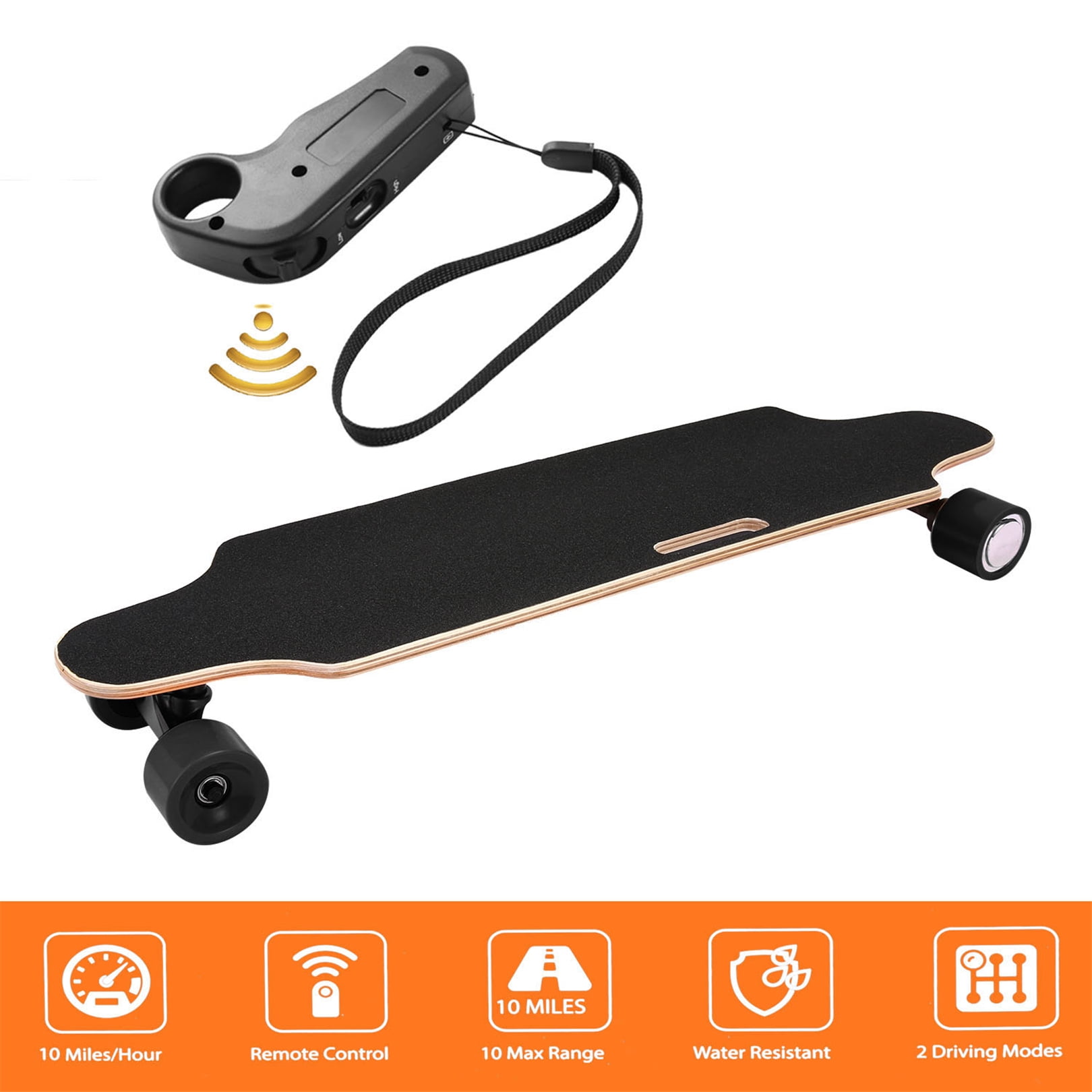 Electric Skateboard with Wireless Remote, 600W Electric Longboard, 25MPH  Top Speed, Max Range 24.85 Miles, 4 Speed Adjustment for Kids, Teens, Adults