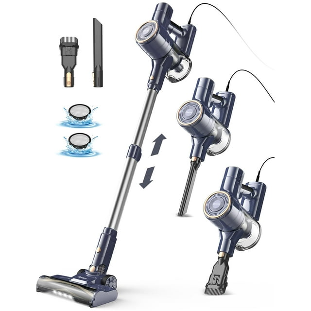 DEVOAC I8 Corded Vacuum Cleaner, 600W 23KPa Stick Vacuum, FreeStand 6