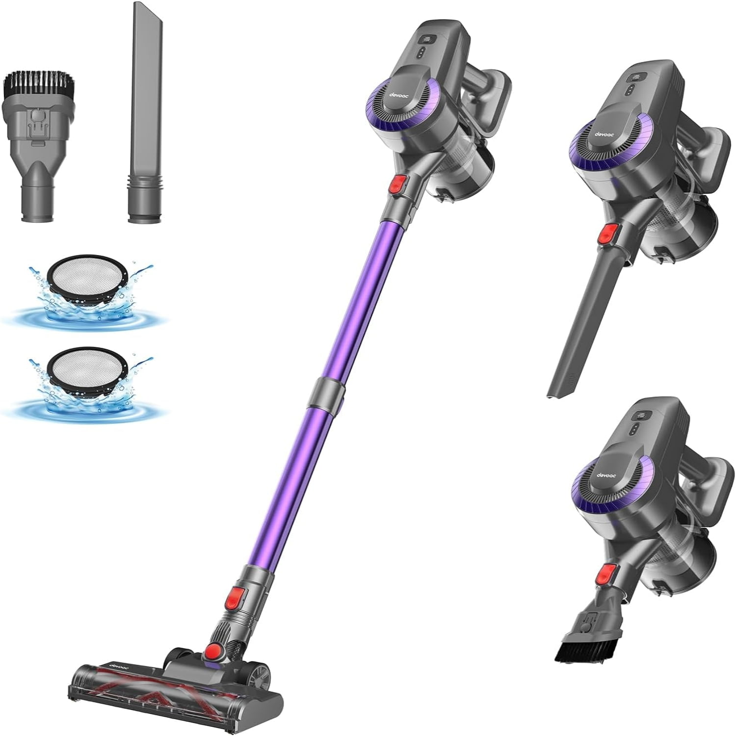 DEVOAC N300 Cordless Vacuum Cleaner, 6 in 1 UltraLightweight Stick