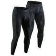 thumbnail image 1 of DEVOPS 2 Pack Men's Compression Pants Athletic Leggings (Medium, Black/Camo Black), 1 of 5