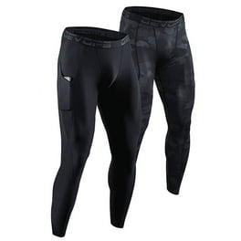 DEVOPS 2 Pack Men's thermal compression pants, Athletic sports Leggings  (X-Large, Black/Black)
