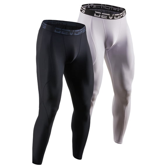 DevOps Pockets Compression Pants Athletic Leggings, (Men's), 2 Pack