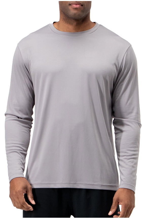 2 Pack Men's UPF 50+ Sun Protection Long Sleeve dry Fit Fishing Hiking Running Workout T-Shirts (2X-Large, Grapite)