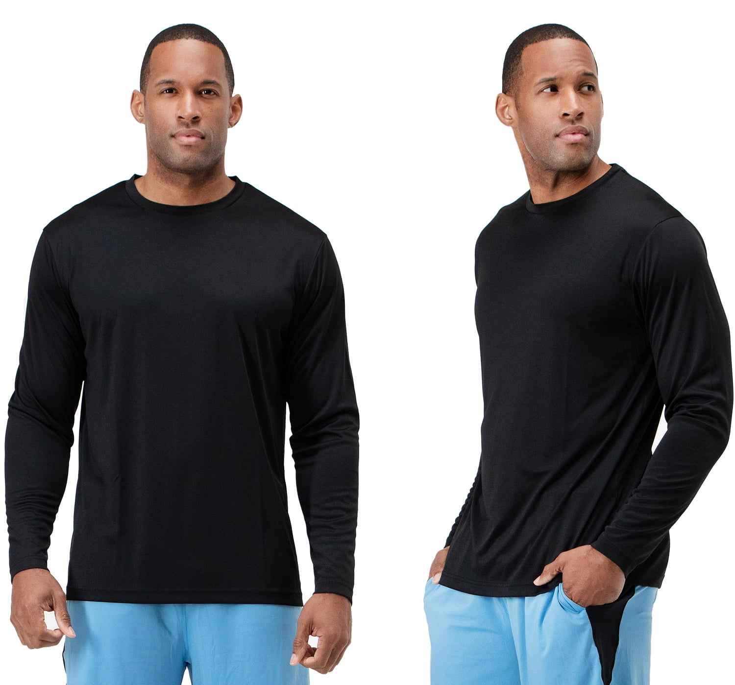 DRSKIN Men's UPF 50+ Sun Protection Long Sleeve Shirts – 2 Or 3 Pack, Dry-Fit, For Fishing, Hiking, Running