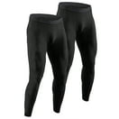 Mens Ultra Soft Thermal Underwear Leggings Bottoms - Compression Pants with  Fleece Lined , Navy Blue, Medium 