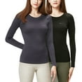 thumbnail image 1 of DEVOPS 2 Pack Women's Long sleeve compression Winter tops thermal undershirts for cold weather (Medium, Black/Charcoal), 1 of 7