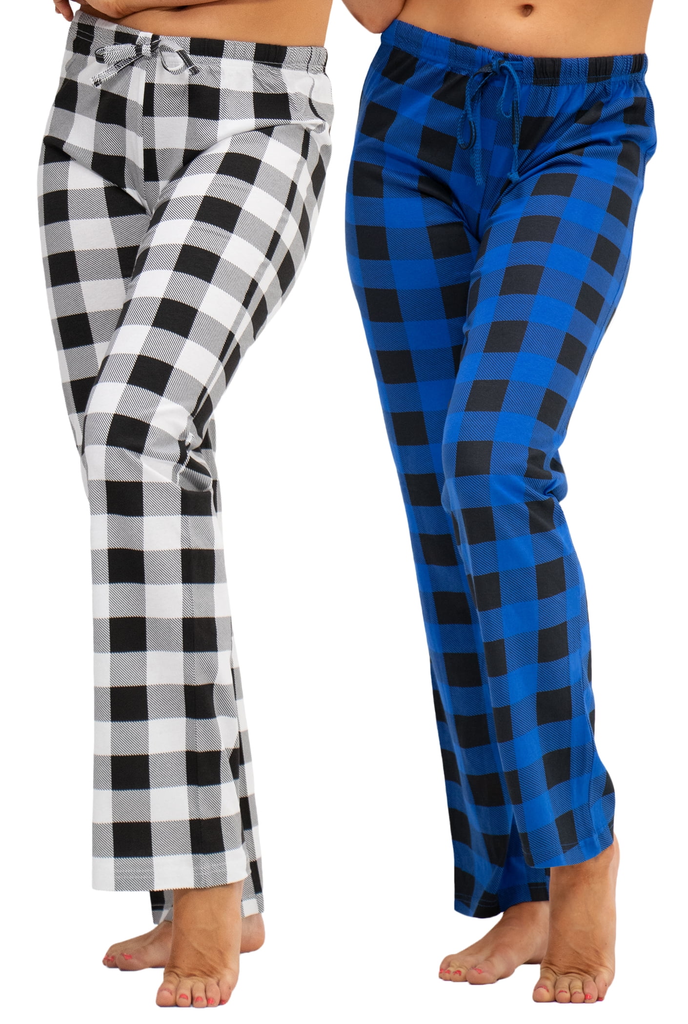 DEVOPS 2 Pack Women's Star Cotton Pajama Pants Sleepwear (Large, Black ...