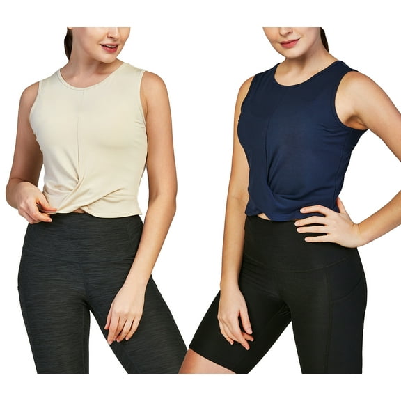 DEVOPS 2 Pack Women's UPF 50+ Rash Guard Long Sleeven Loose Fit, Beach Surf Swim Shirts, UV/Sun Protection (Small, Mocha/Navy Blue)