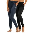 thumbnail image 1 of DEVOPS 2 Pack Women's Yoga Jogger Pants with Side Pocket Sweatpants (Small, Black/Charcoal Grey), 1 of 5