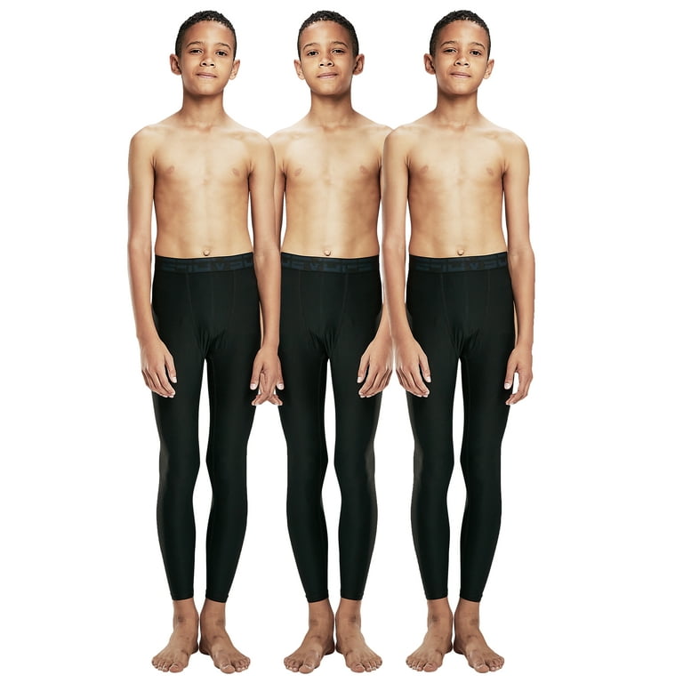 DEVOPS Boys UPF 50 Sport Leggings Compression Tights Baselayer Pants Large Kids Active Wear Black Walmart