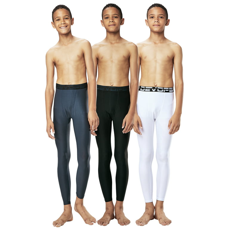  DEVOPS Boys 2-Pack 3/4 Compression Tights Sport Leggings Pants  (X-Small, Black/Blue) : Clothing, Shoes & Jewelry