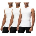 thumbnail image 1 of DEVOPS 3 Pack Men's Athletic Compression Shirts Sleeveless (Large, White/White/White), 1 of 2