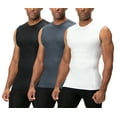 thumbnail image 1 of DEVOPS 3 Pack Men's Athletic Compression Shirts Sleeveless (Small, Black/Charcoal/White), 1 of 1