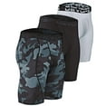 thumbnail image 1 of DEVOPS 3 Pack Men's Compression Shorts Underwear (Large, Black/Camo Black/White), 1 of 4