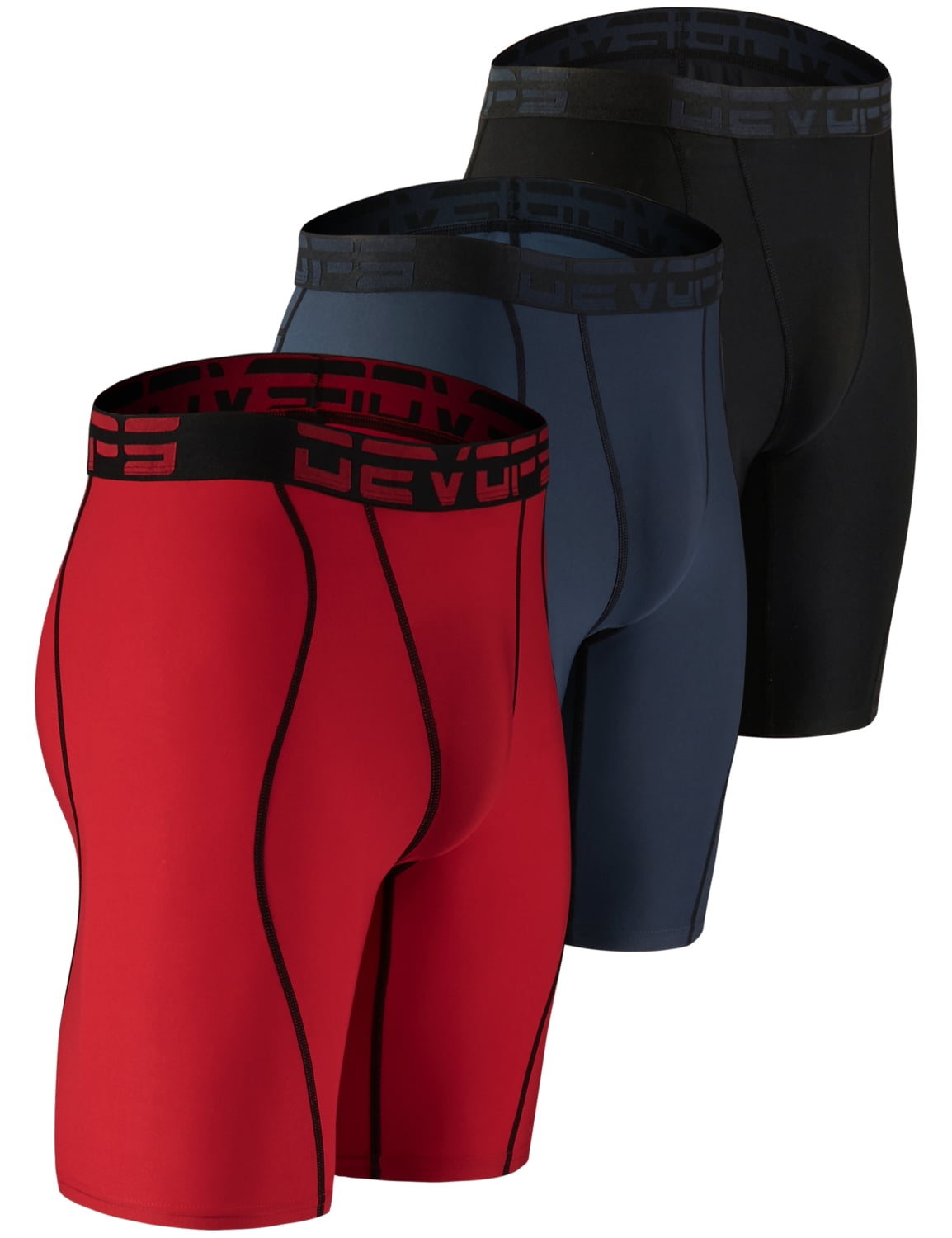 DEVOPS 3 Pack Men's Compression Shorts Underwear (Medium, Black
