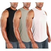 DEVOPS 3 Pack Men's Muscle Shirts Sleeveless Dri Fit Gym Workout Tank Top