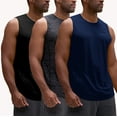 thumbnail image 1 of DEVOPS 3 Pack Men's Muscle Shirts Sleeveless dry Fit Gym Workout Tank Top (Small, Black/Camo Black/Navy), 1 of 7