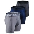 thumbnail image 1 of DEVOPS 3 Pack Men's Perfomance Cool Dry Mesh Underwear Boxer Trunk 6-inch Brief (Large, Charcoal/Navy/Steel), 1 of 4