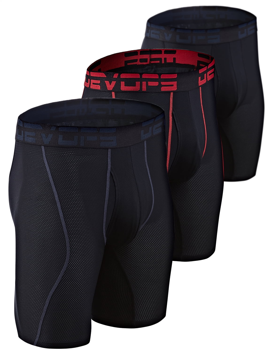 DEVOPS Men's 3 Pack Performance Cool Dry Mesh Underwear, 9-inch Boxer ...