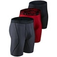 thumbnail image 1 of DEVOPS 3 Pack Men's Perfomance Cool Dry Mesh Underwear Boxer Trunk 9-inch Brief (Small, Black/Charcoal/Red), 1 of 4
