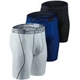 thumbnail image 1 of DEVOPS 3 Pack Men's Perfomance Cool Dry Mesh Underwear Boxer Trunk 9-inch Brief (X-Large, Black/Blue/White), 1 of 4