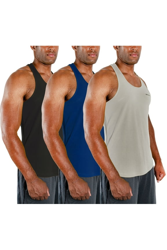3 Pack Men's Y-Back Dri Fit Muscle Gym Workout Tank Top