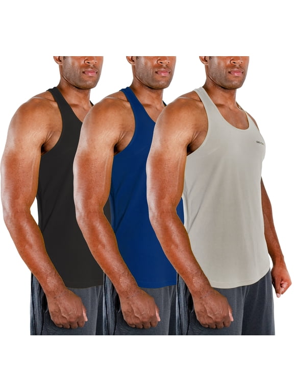 3 Pack Men's Y-Back Dri Fit Muscle Gym Workout Tank Top