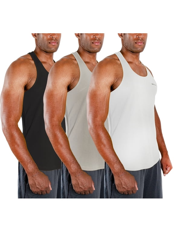3 Pack Men's Y-Back Dri Fit Muscle Gym Workout Tank Top