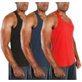thumbnail image 1 of DEVOPS 3 Pack Men's Y-Back dry Fit Muscle Gym Workout Tank Top (Large, Black/Charcoal/Red), 1 of 7