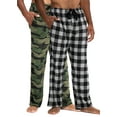 thumbnail image 1 of DEVOPS Men's Buffalo Plaid Plush Fleece Pajama Pants Sleepwear (2X-Large, Camouflage Green/Grey), 1 of 7