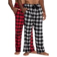 thumbnail image 1 of DEVOPS Men's Buffalo Plaid Plush Fleece Pajama Pants Sleepwear (Large, Red/Grey), 1 of 7