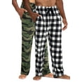 thumbnail image 1 of DEVOPS Men's Buffalo Plaid Plush Fleece Pajama Pants Sleepwear (X-Large, Camouflage Green/White), 1 of 7