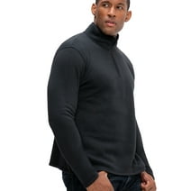 DEVOPS Men's Long Sleeve Fleece Jacket Quarter-zip (2X-Large, Black)
