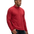 thumbnail image 1 of DEVOPS Men's Long Sleeve Fleece Jacket Quarter-zip (Medium, Zinfandel Heather), 1 of 6