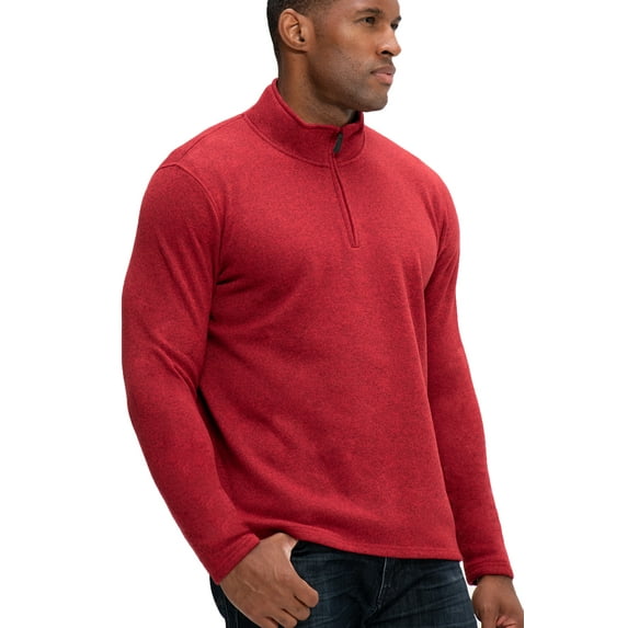 DEVOPS Men's Long Sleeve Fleece Jacket Quarter-zip (Medium, Zinfandel Heather)