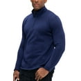 thumbnail image 1 of DEVOPS Men's Long Sleeve Fleece Jacket Quarter-zip (Small, Mood Indigo), 1 of 6